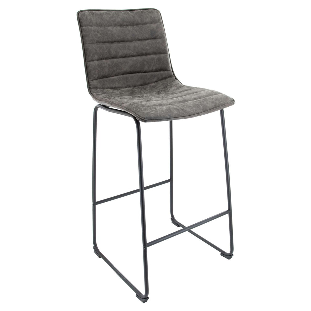 LeisureMod Brooklyn 29.9" Modern Leather Bar Stool With Black Iron Base & Footrest | Bar Stools | Modishstore - 32