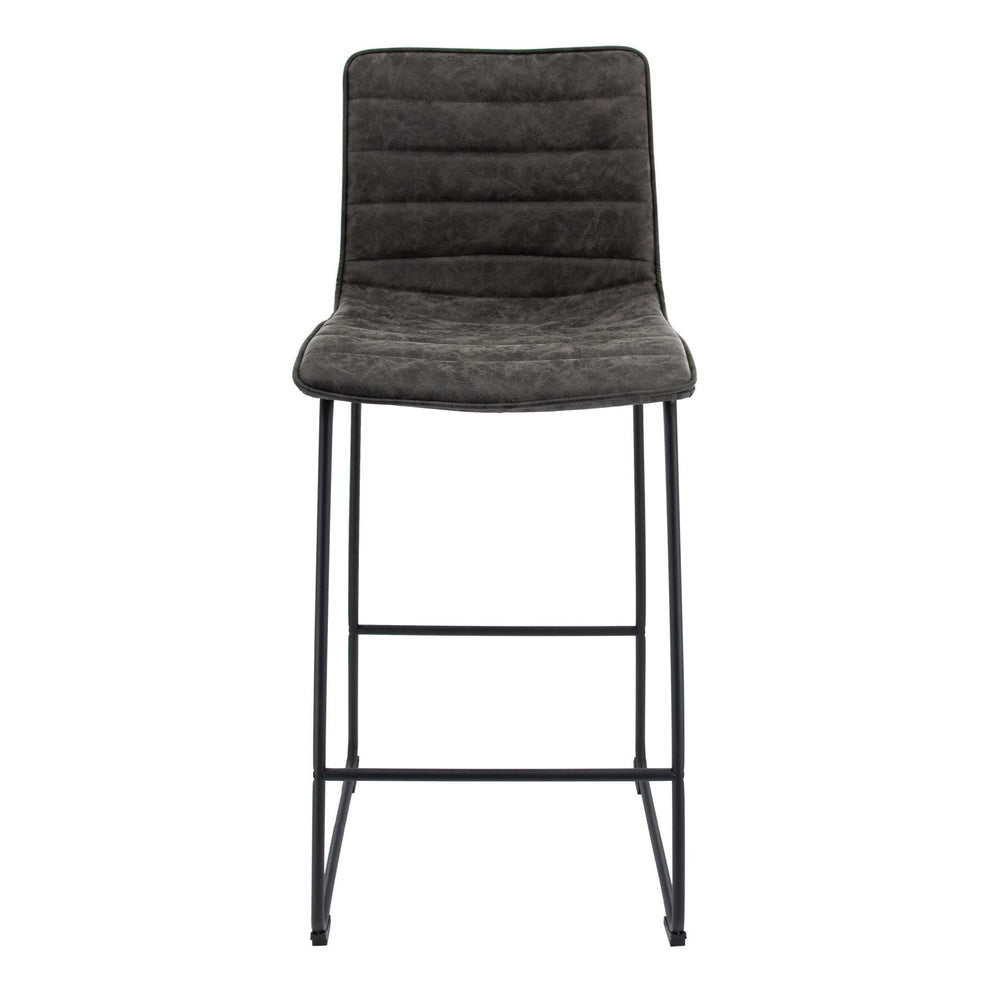 LeisureMod Brooklyn 29.9" Modern Leather Bar Stool With Black Iron Base & Footrest | Bar Stools | Modishstore - 36
