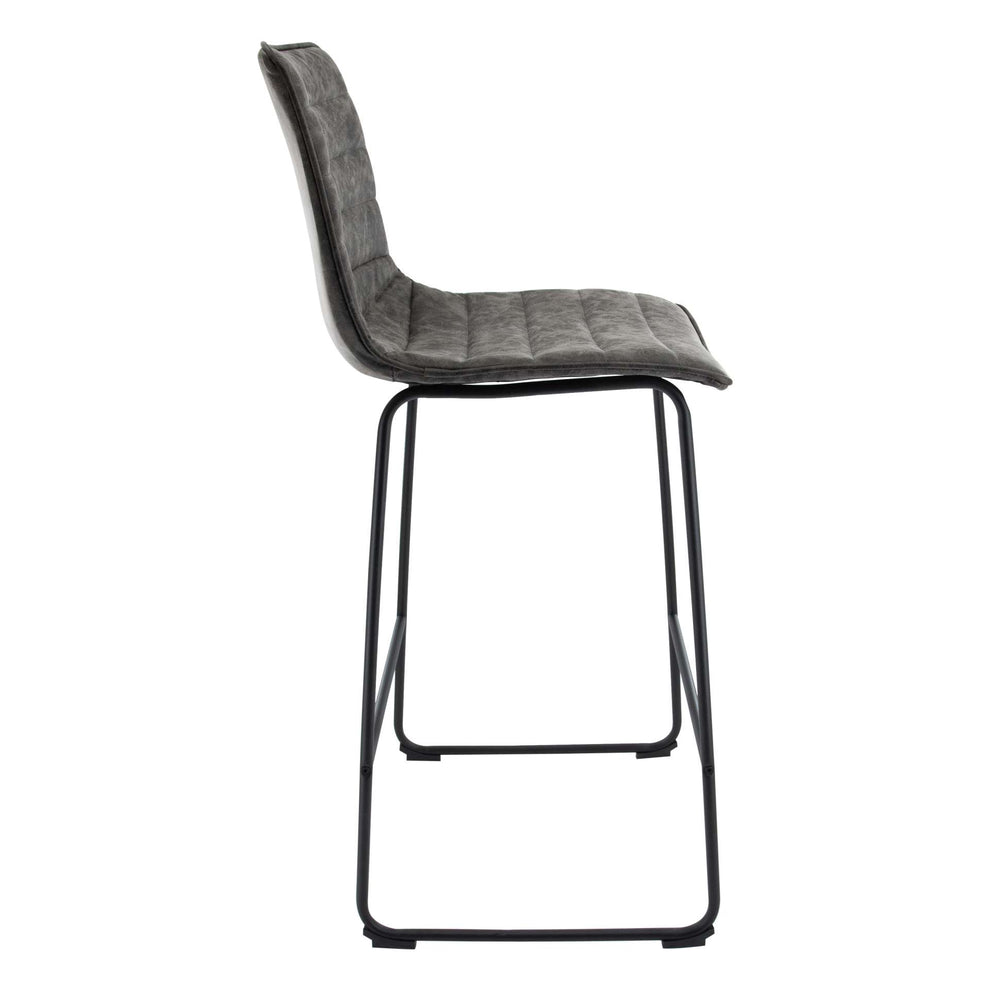 LeisureMod Brooklyn 29.9" Modern Leather Bar Stool With Black Iron Base & Footrest | Bar Stools | Modishstore - 38