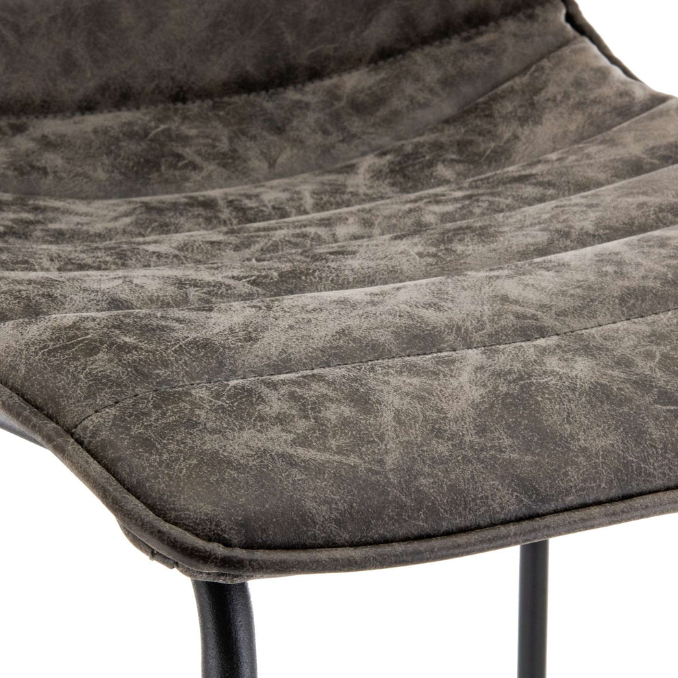 LeisureMod Brooklyn 29.9" Modern Leather Bar Stool With Black Iron Base & Footrest | Bar Stools | Modishstore - 35