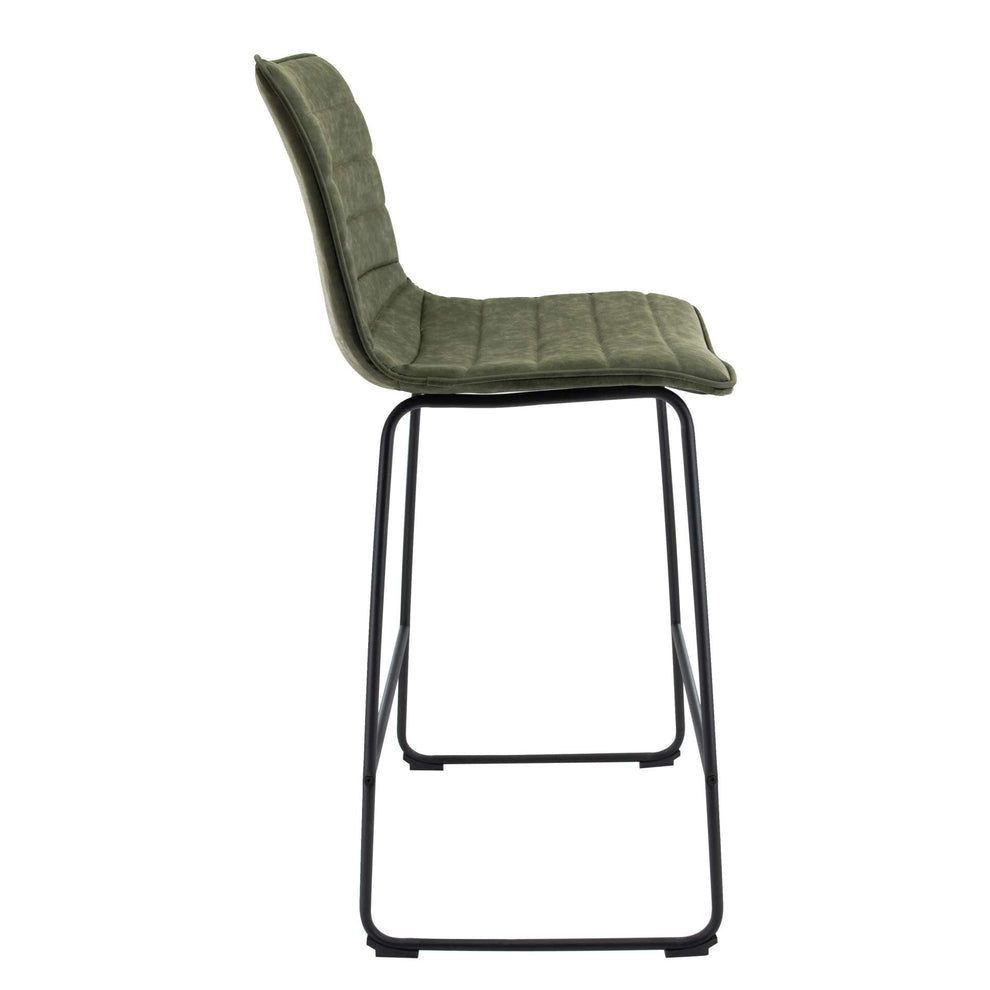 LeisureMod Brooklyn 29.9" Modern Leather Bar Stool With Black Iron Base & Footrest | Bar Stools | Modishstore - 30