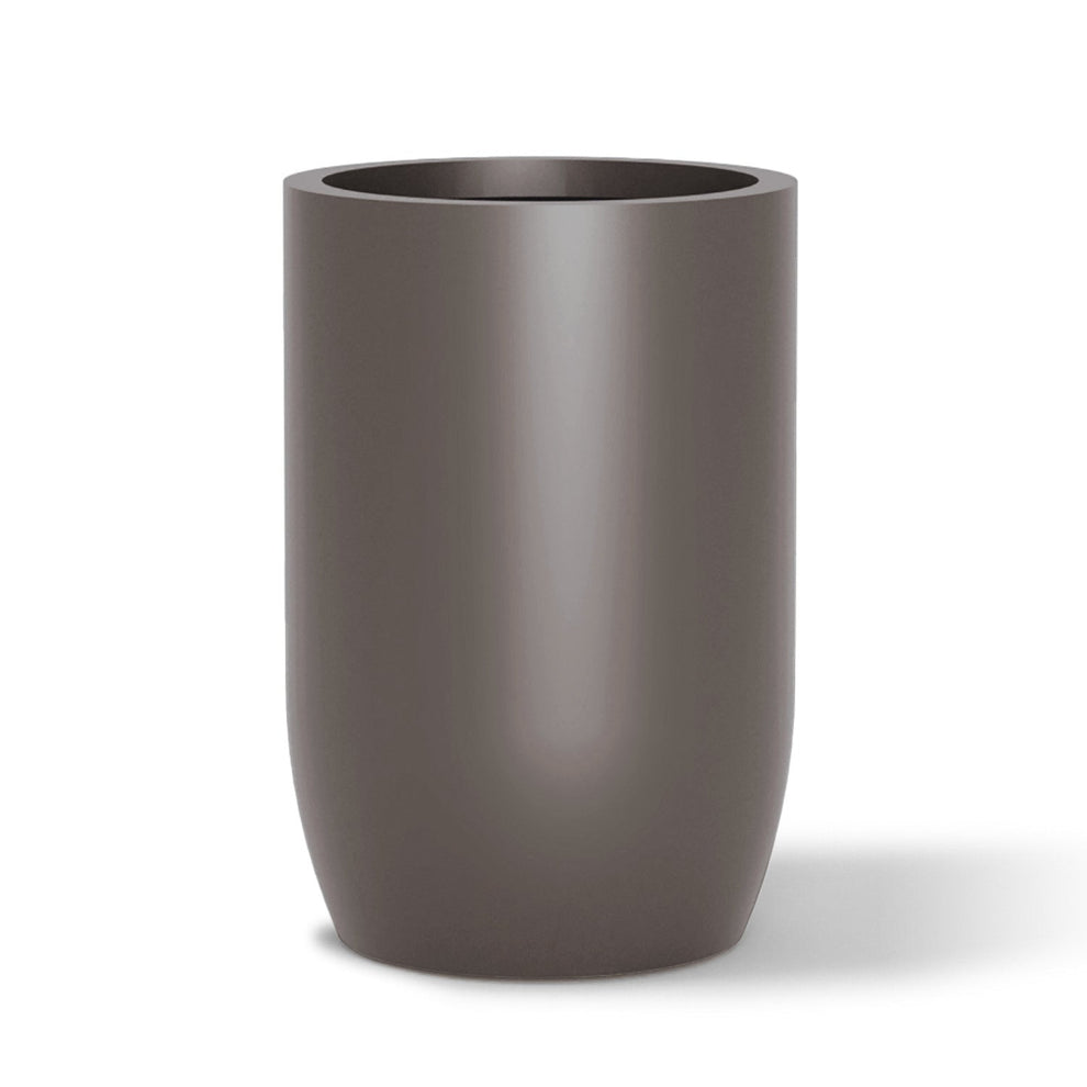 Fiberglass: Barrel 36.5"H Planter, Gunmetal Metallic Satin By Gold Leaf | Planters, Troughs & Cachepots | Modishstore - 2