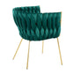 Braided Renee Chair Green By LumiSource | Dining Chairs | Modishstore - 4