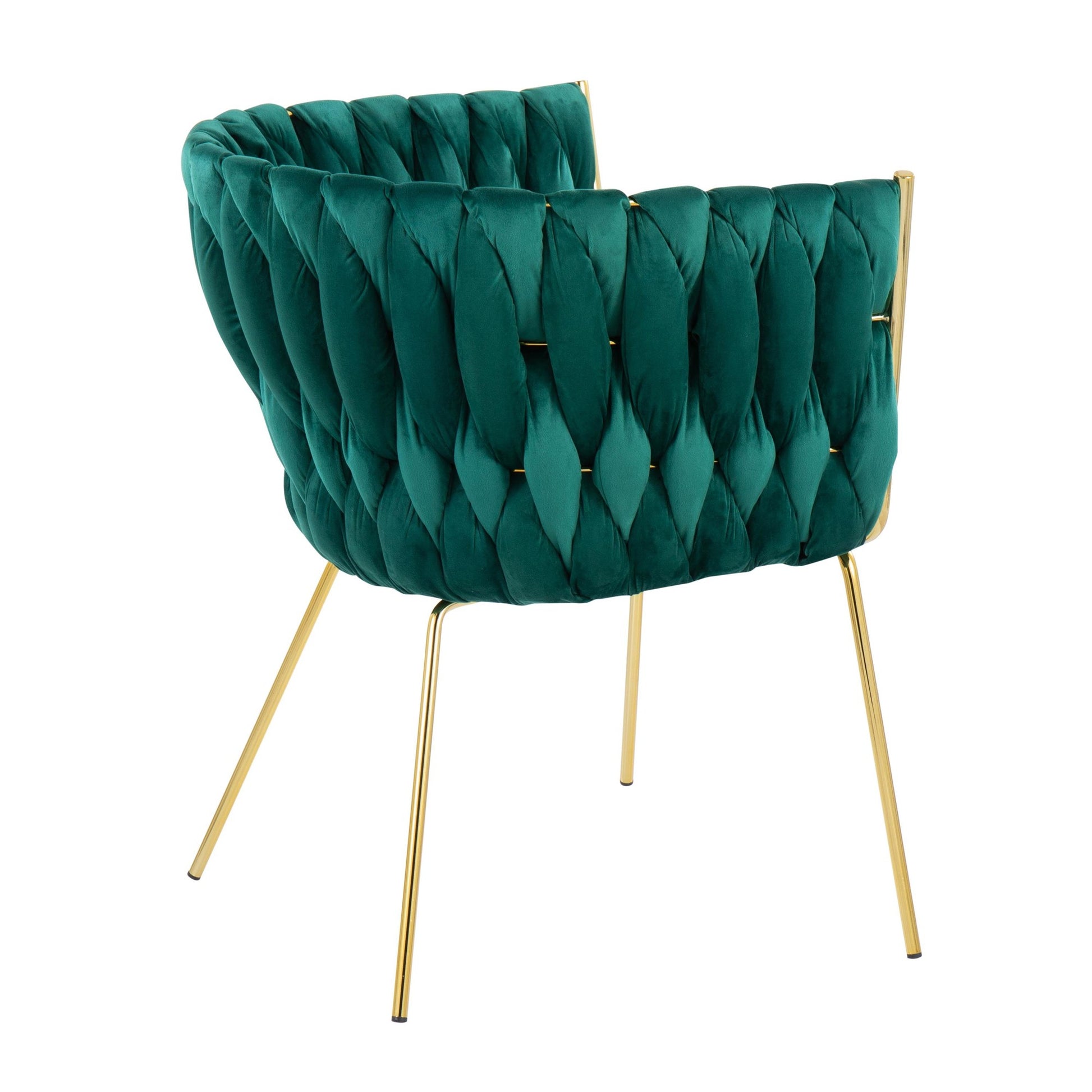 Braided Renee Chair Green By LumiSource | Dining Chairs | Modishstore - 4