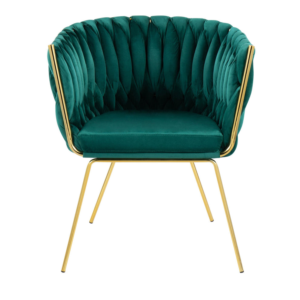 Braided Renee Chair Green By LumiSource | Dining Chairs | Modishstore - 6