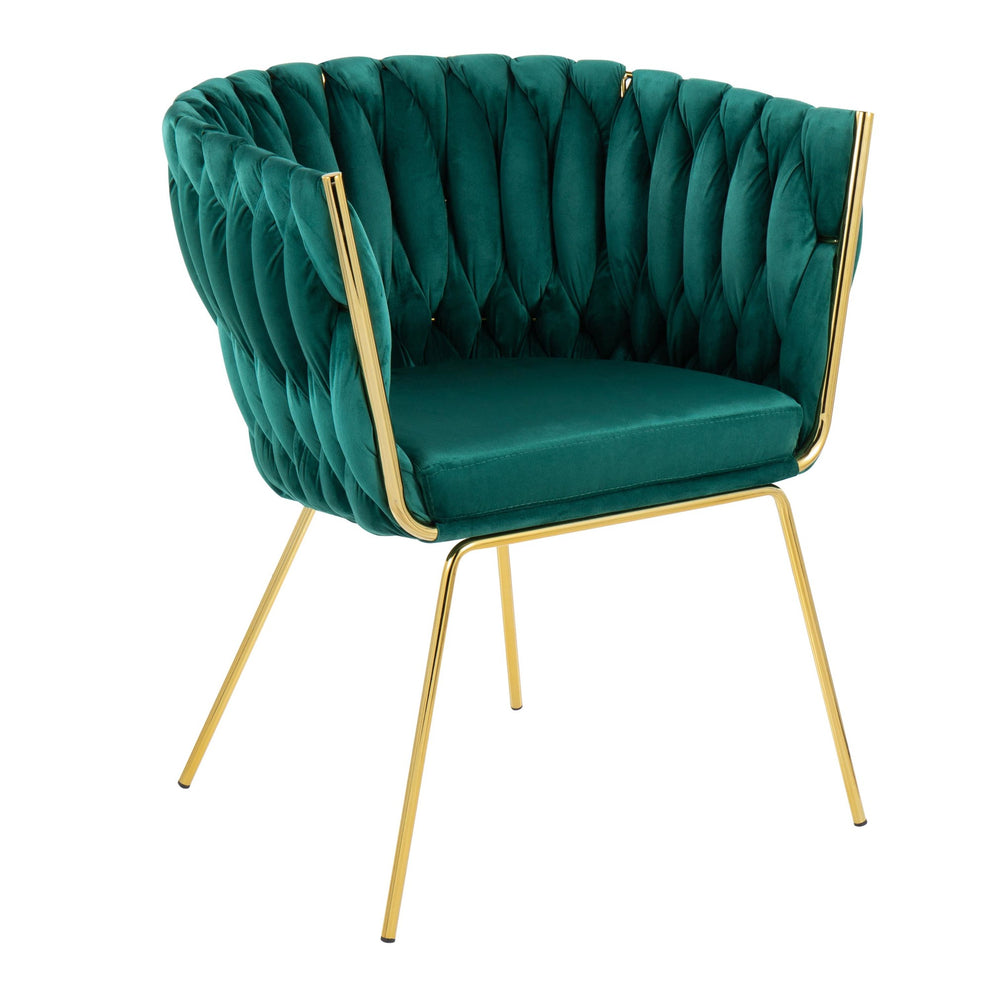 Braided Renee Chair Green By LumiSource | Dining Chairs | Modishstore - 2