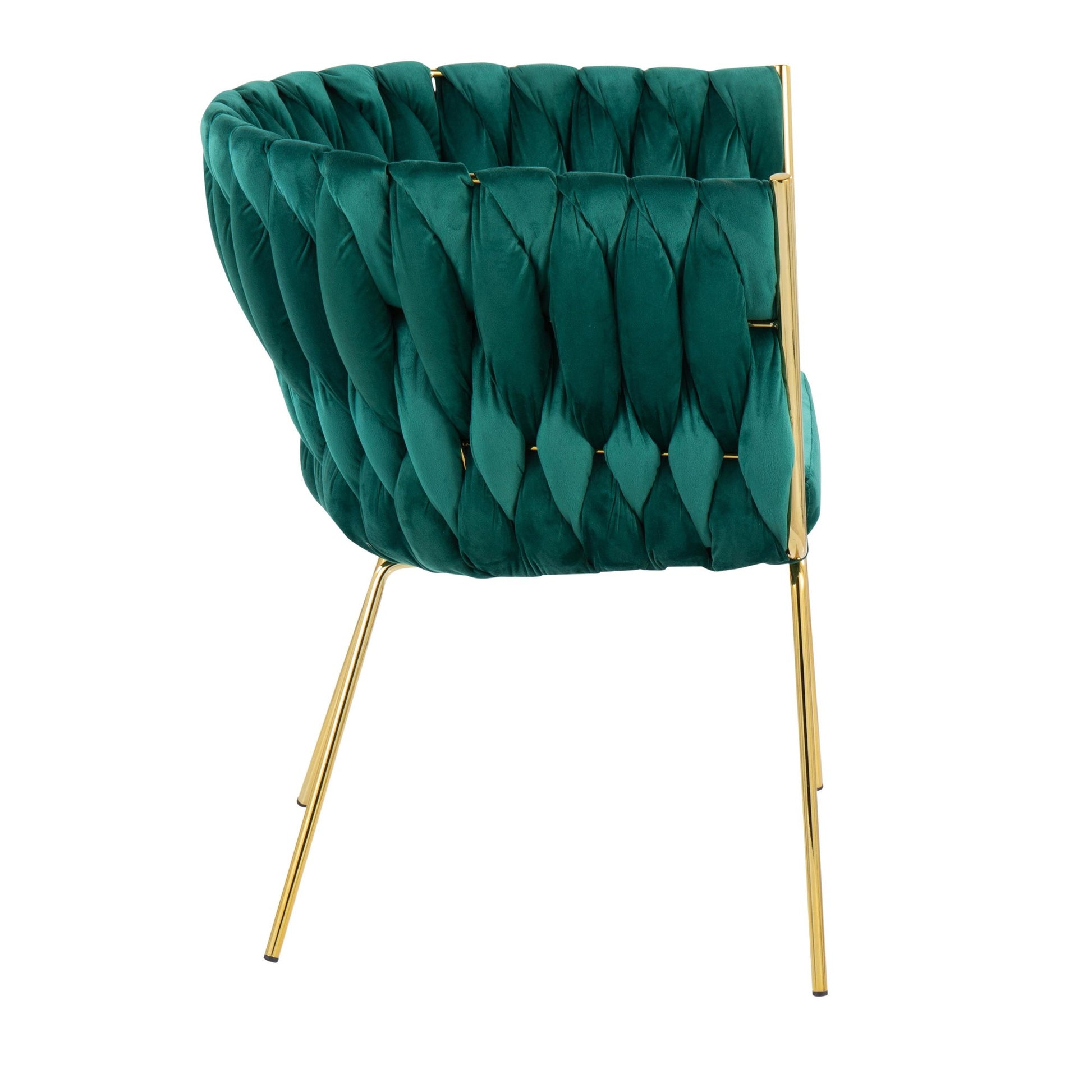 Braided Renee Chair Green By LumiSource | Dining Chairs | Modishstore - 3