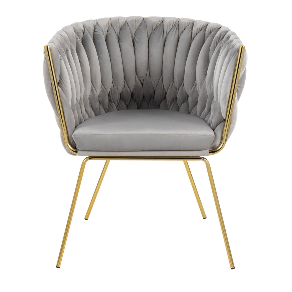 Braided Renee Chair Green By LumiSource | Dining Chairs | Modishstore - 12