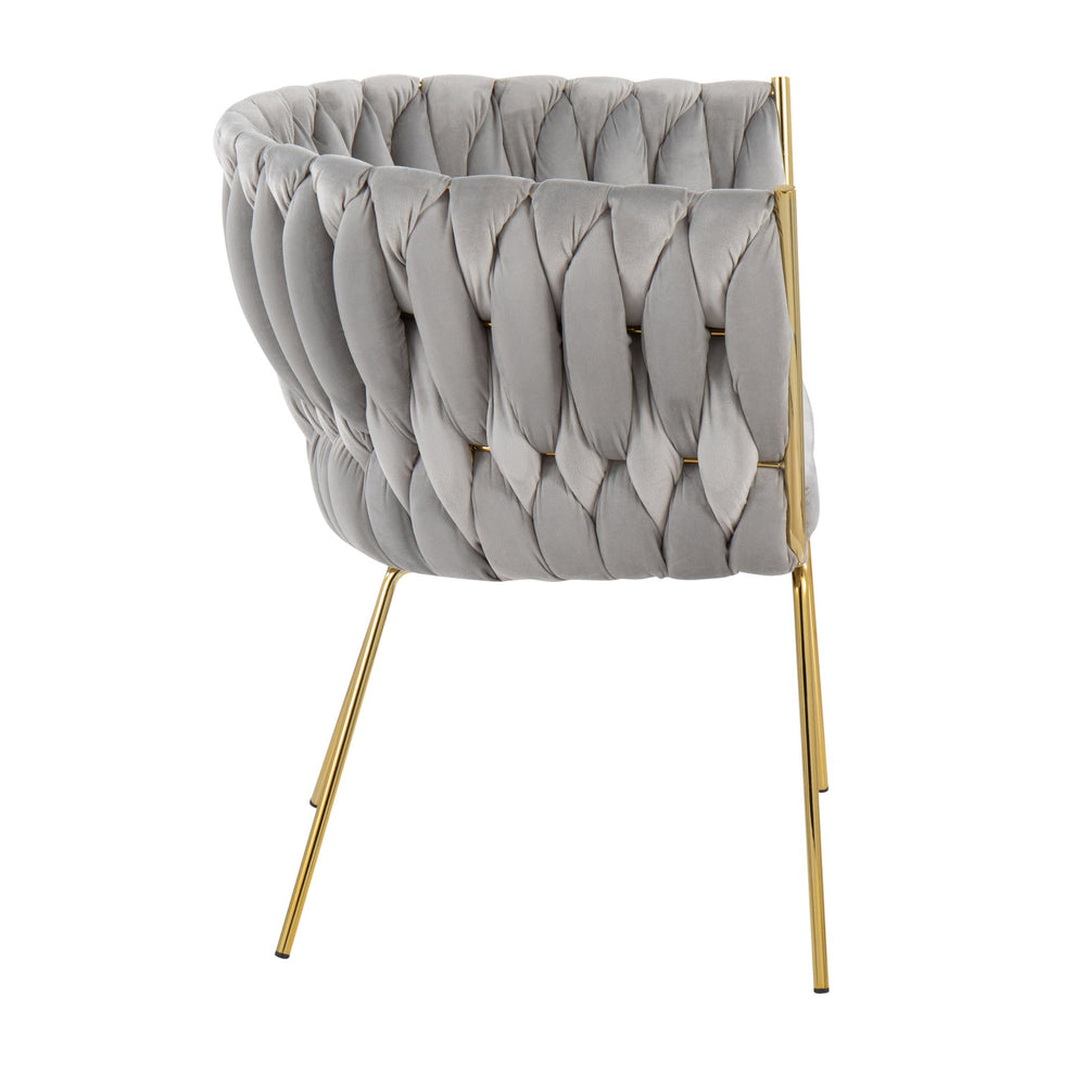 Braided Renee Chair Green By LumiSource | Dining Chairs | Modishstore - 9