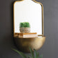 Antique Brass Metal Framed Mirror With Demi-Lune Shelf By Kalalou | Mirrors | Modishstore