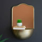 Antique Brass Metal Framed Mirror With Demi-Lune Shelf By Kalalou | Mirrors | Modishstore - 3