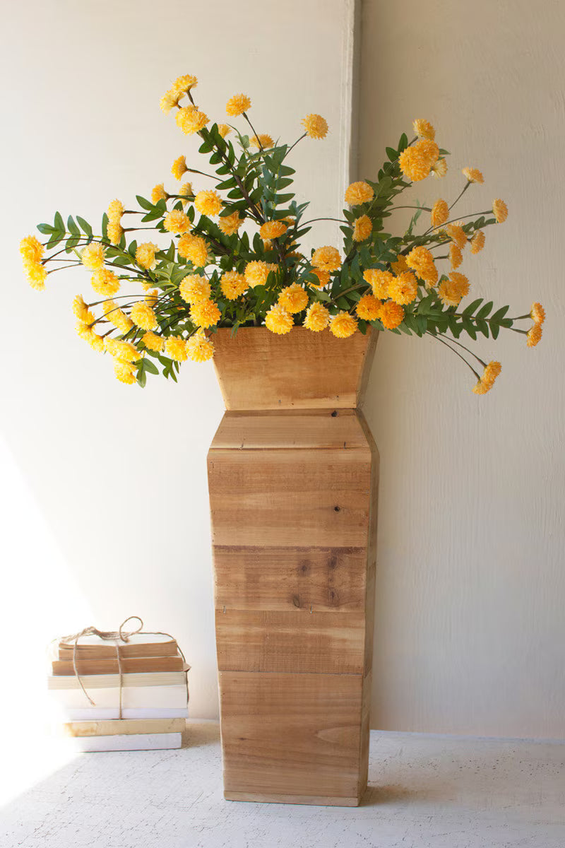 Recycled Wood Table Top/Wall Vase -Natural (Min 2) By Kalalou