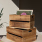 Set Of Two Slatted Wooden Crates - Natural Finish (Min 2) By Kalalou