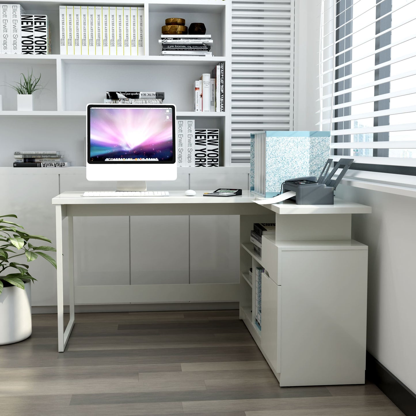 Lexi 55" L-Shaped Corner Desk By Anderson Teak | Desks | Modishstore - 8