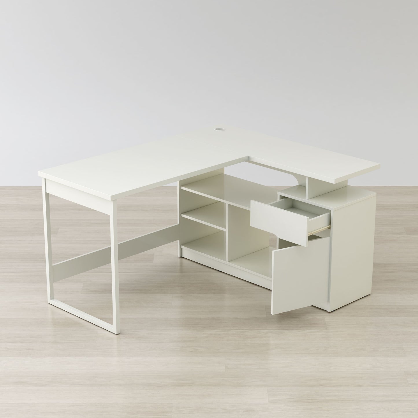 Lexi 55" L-Shaped Corner Desk By Anderson Teak | Desks | Modishstore - 5