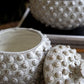 Round Knobby White Ceramic Canisters - Sea Urchins Set Of 2 By Kalalou | Jars & Canisters | Modishstore - 2