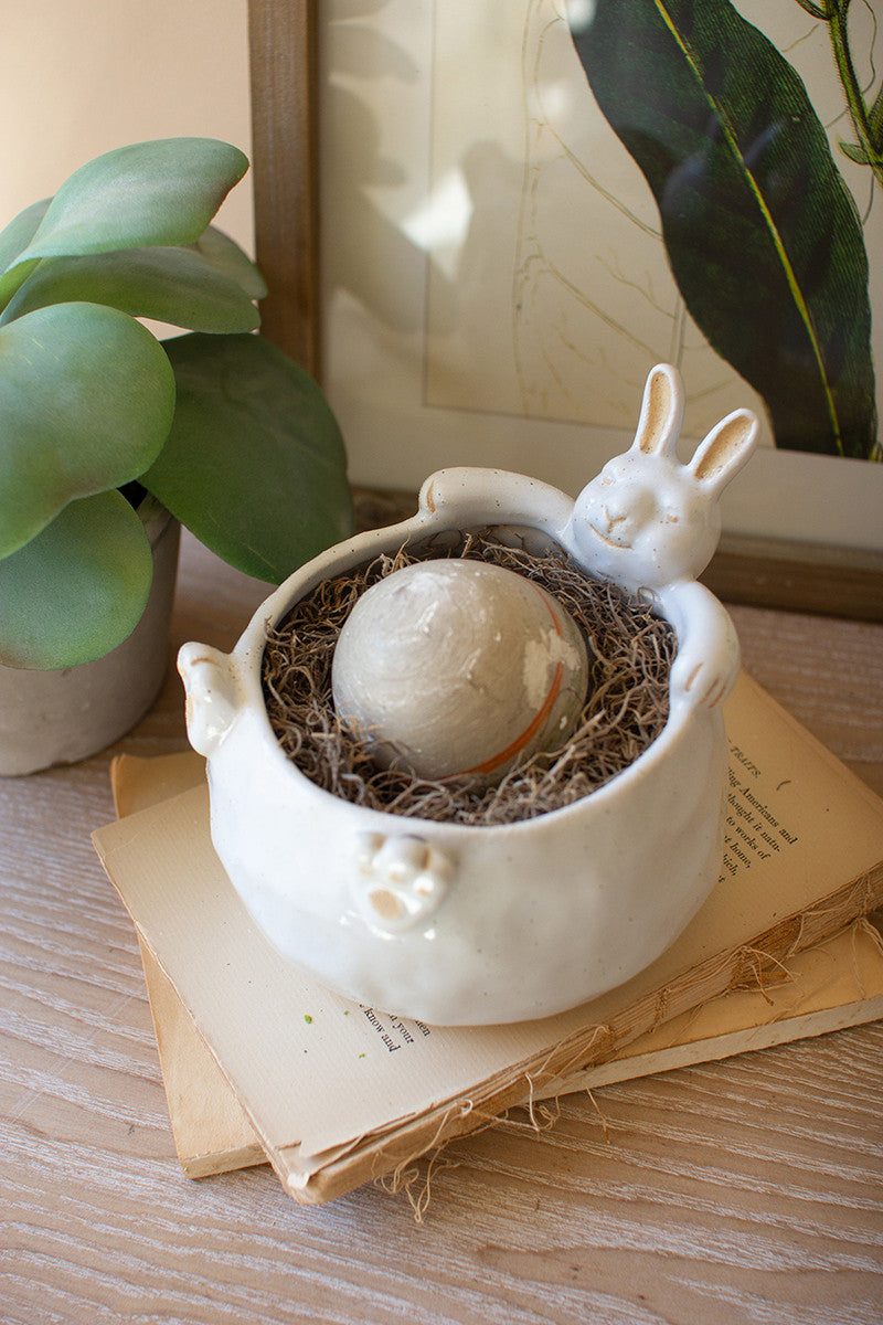 Ceramic Rabbit Vessel (Min 4) By Kalalou | Ornaments | Modishstore - 2