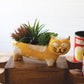 Ceramic Yellow And White Cat Planter (Min 2) By Kalalou | Planters, Troughs & Cachepots | Modishstore