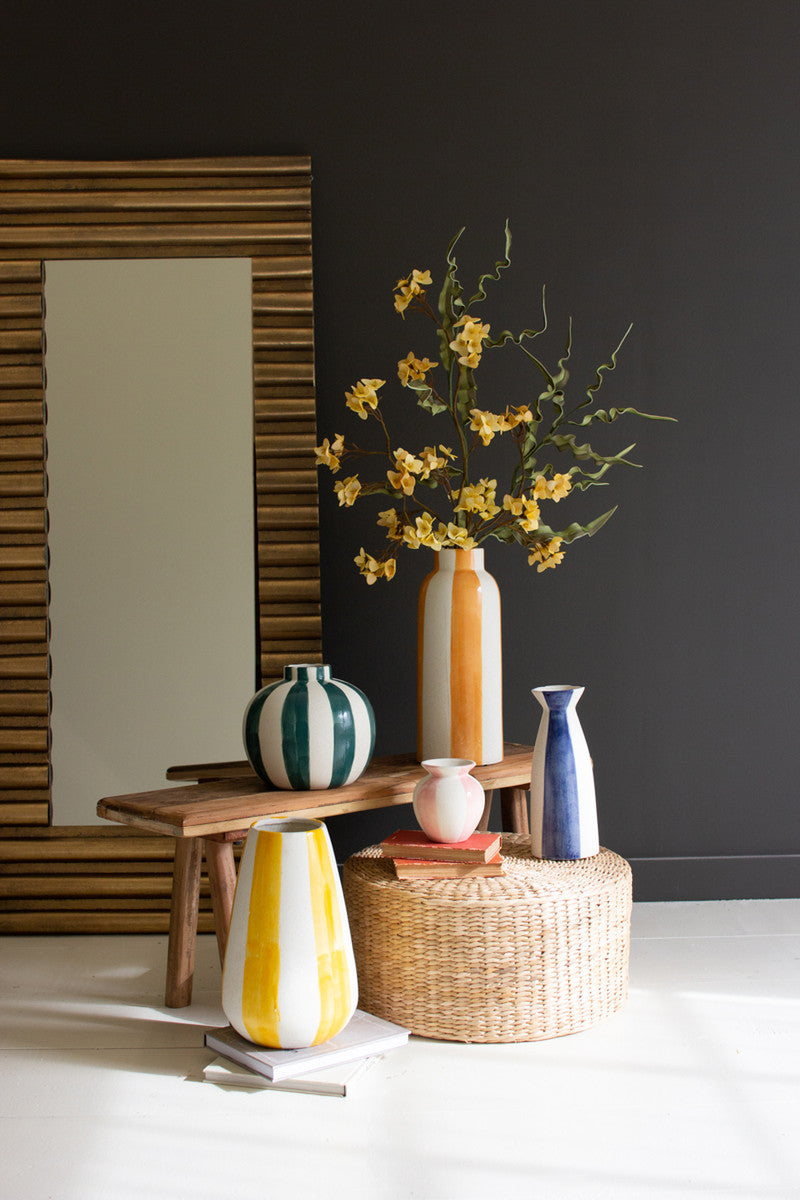 Colored Ceramic Striped Vases Set Of 5 By Kalalou | Vases | Modishstore - 5