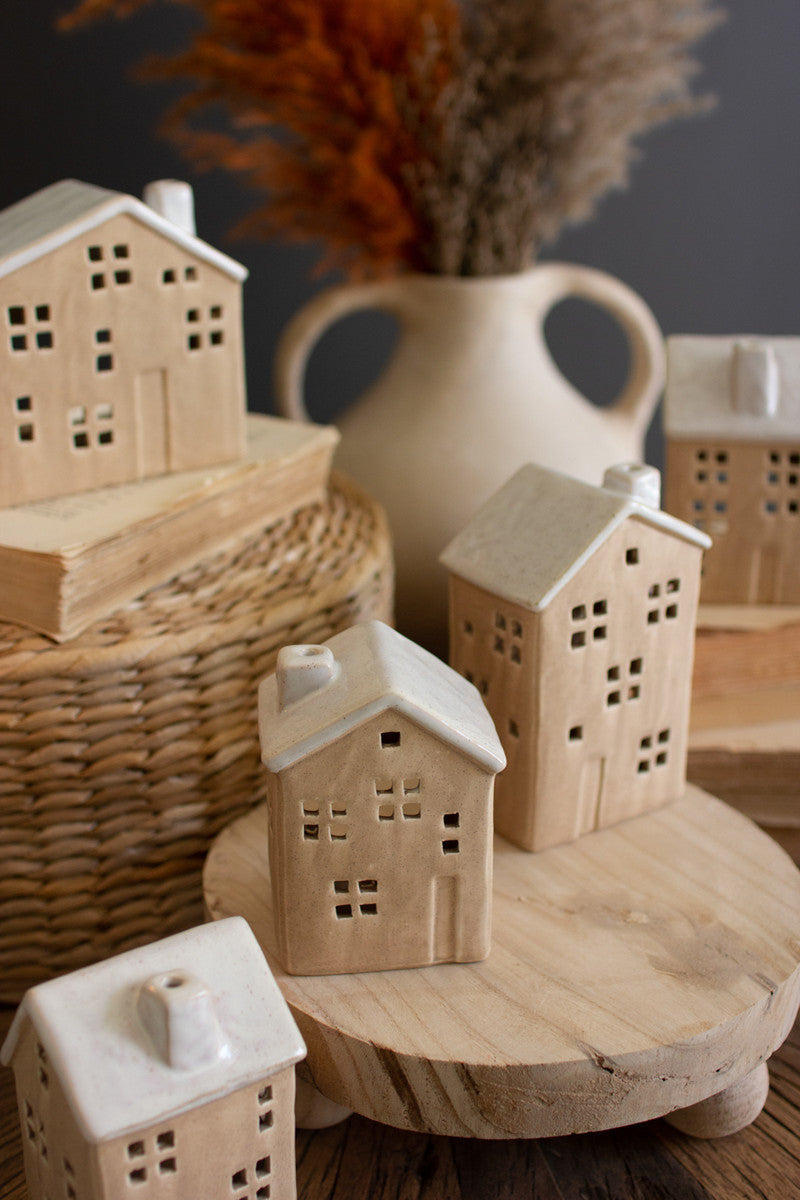 Ceramic Houses Set Of 5 By Kalalou | Sculptures | Modishstore - 3