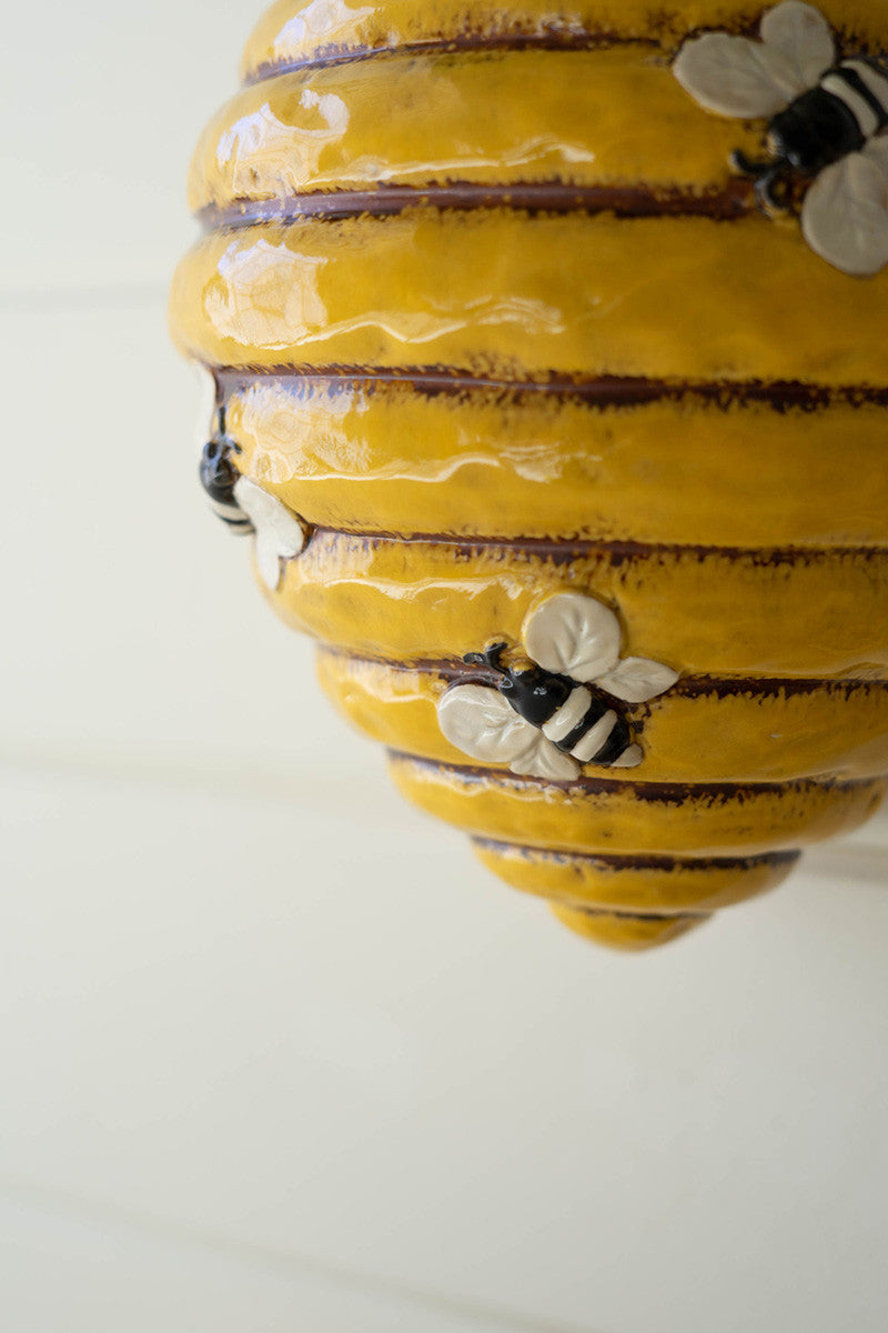 Ceramic Bee Hive Wall Planter (Min 2) By Kalalou | Wall Decor | Modishstore - 3