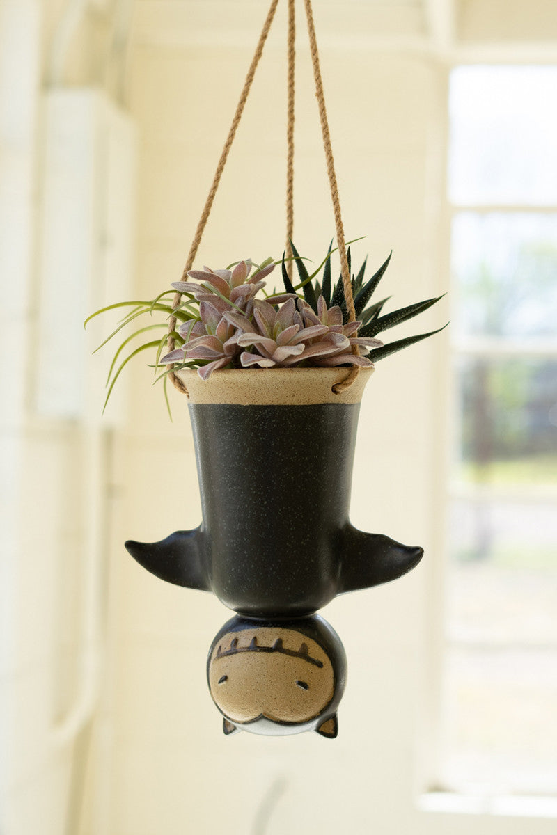 Ceramic Hanging Bat Planter (Min 2) By Kalalou | Ornaments | Modishstore - 2