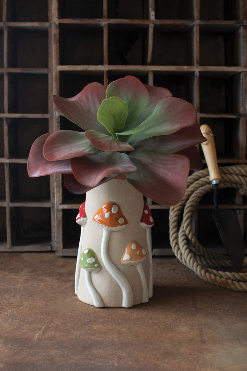 Ceramic Mushroom Vase By Kalalou | Vases | Modishstore - 2