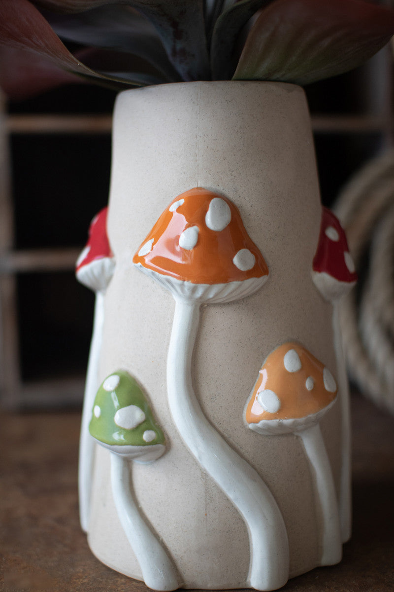 Ceramic Mushroom Vase By Kalalou | Vases | Modishstore - 4