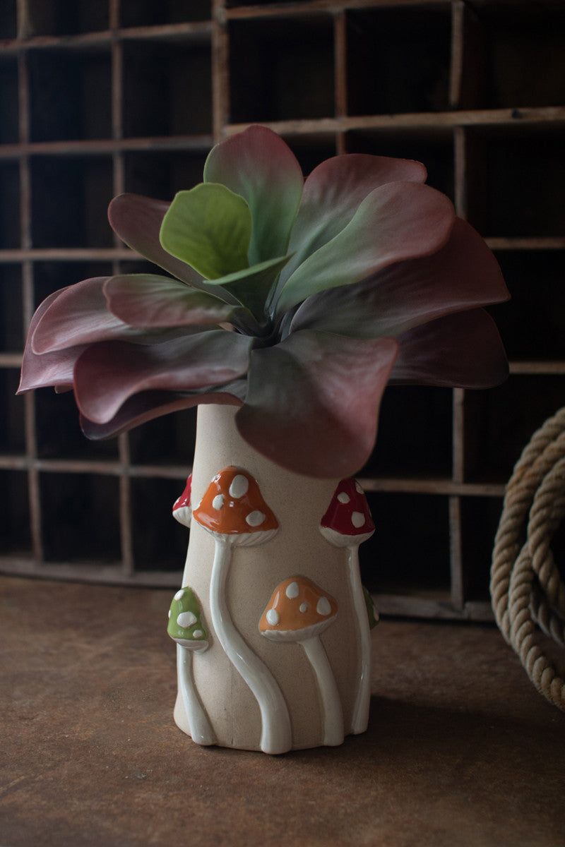 Ceramic Mushroom Vase By Kalalou | Vases | Modishstore - 3