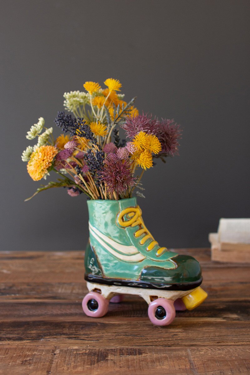 Ceramic Roller Skate Planter (Min 2) By Kalalou