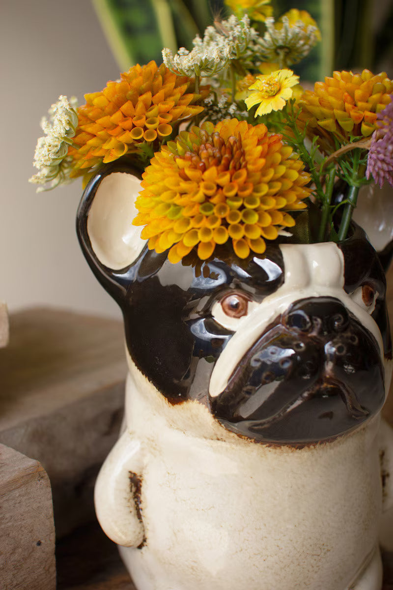 Ceramic French Bulldog Planter (Min 2) By Kalalou