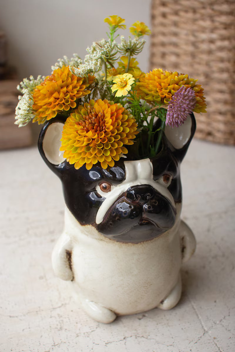Ceramic French Bulldog Planter - Thumbnail 4