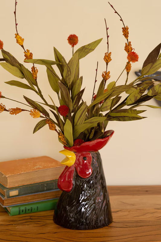 Ceramic Rooster Head Vase (Min 2) By Kalalou