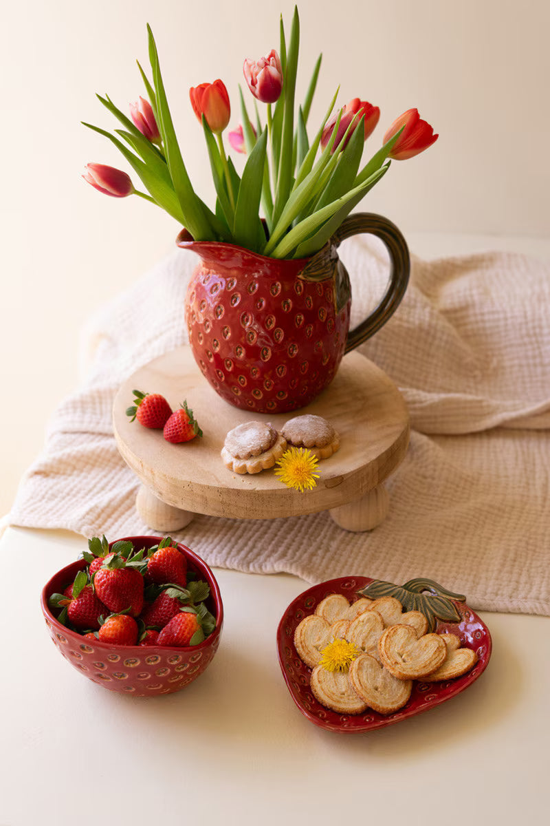 Ceramic Strawberry Pitcher (Min 2) By Kalalou