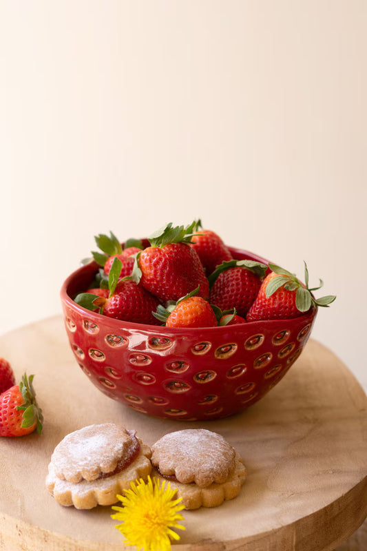 Ceramic Strawberry Bowl (Min 2) By Kalalou
