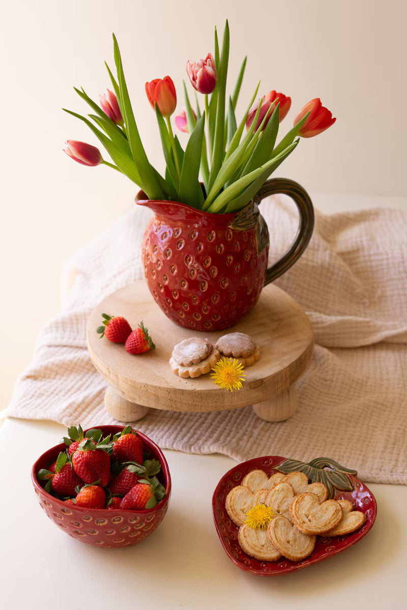 Ceramic Strawberry Platter (Min 2) By Kalalou