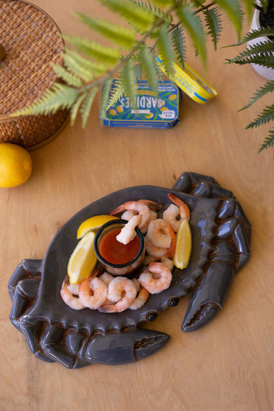 Ceramic Blue Crab Platter (Min 2) By Kalalou
