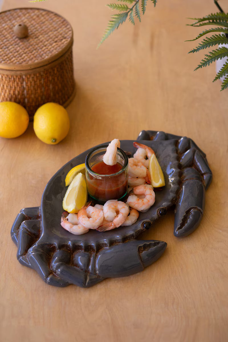 Ceramic Blue Crab Platter (Min 2) By Kalalou