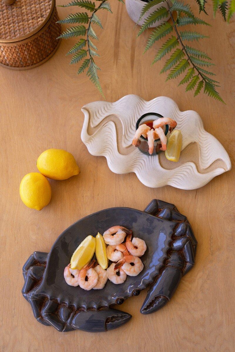 Ceramic Blue Crab Platter (Min 2) By Kalalou