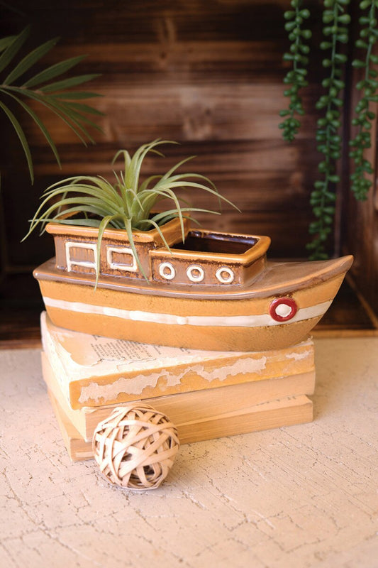 Ceramic Boat Planter (Min 2) By Kalalou