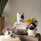 Set Of Two Ceramic Black And White Dog Head Planters (Min 2) By Kalalou