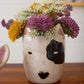 Set Of Two Ceramic Black And White Dog Head Planters (Min 2) By Kalalou
