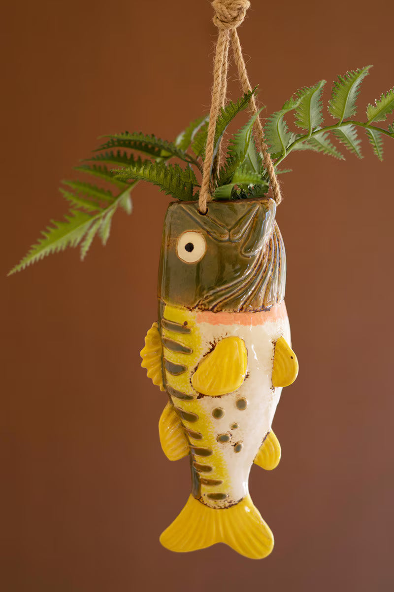 Hanging Largemouth Bass Planter By Kalalou