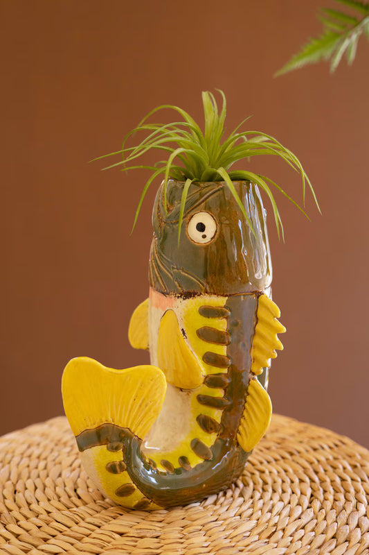 Tabletop Largemouth Bass Vase By Kalalou