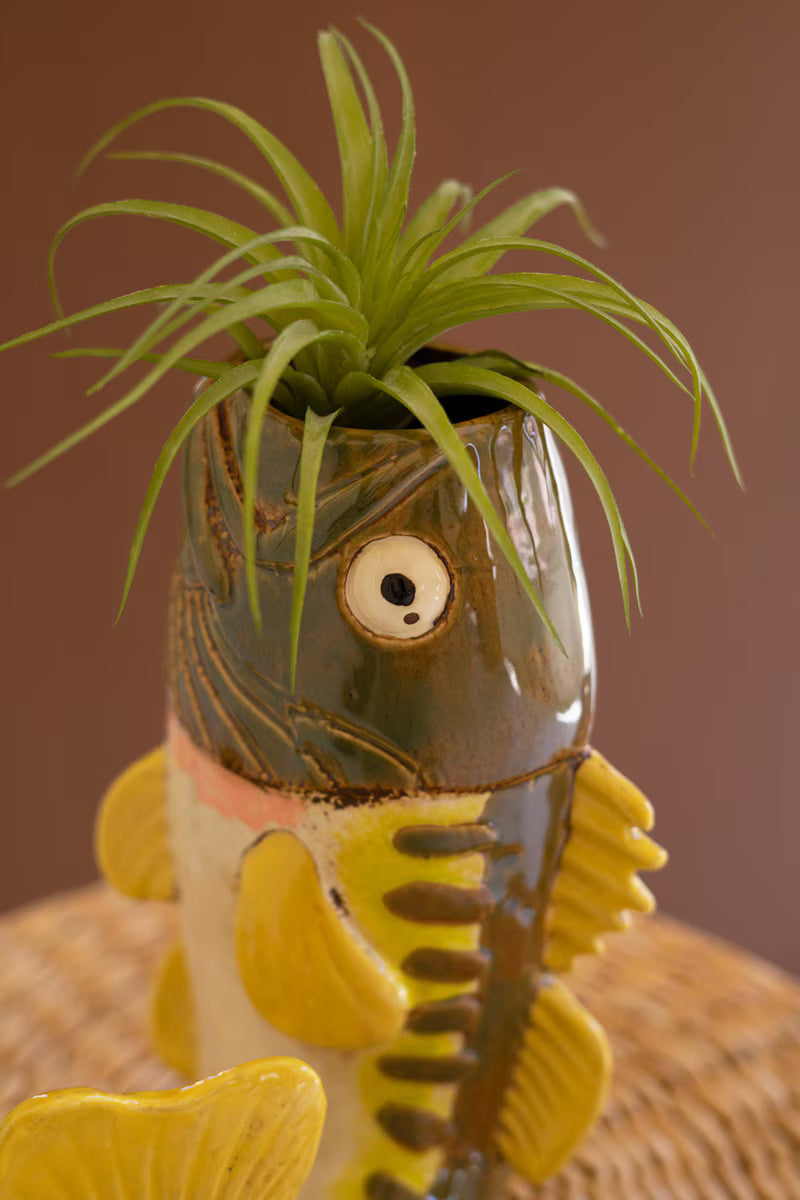 Tabletop Largemouth Bass Vase By Kalalou