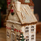 Set Of Four Ceramic Christmas Village By Kalalou