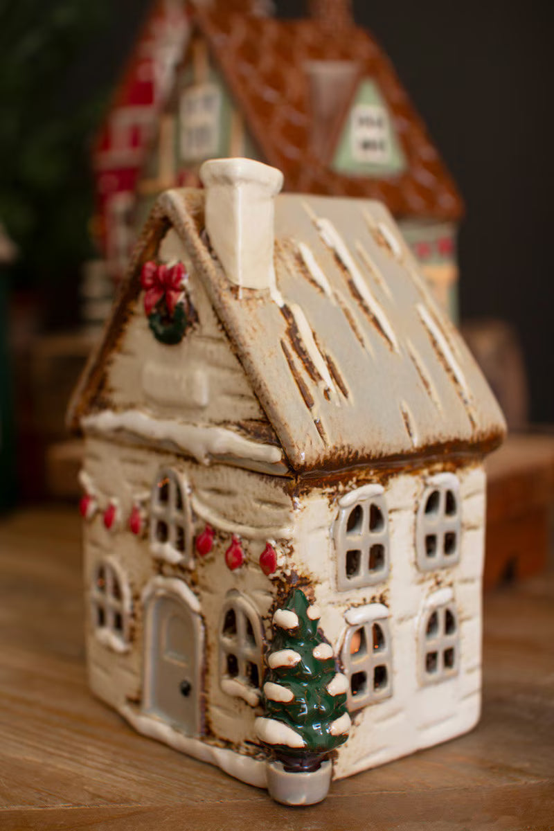 Set Of Four Ceramic Christmas Village By Kalalou