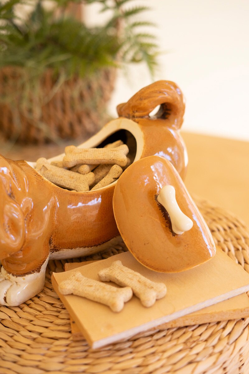 Ceramic Basset Hound Canister By Kalalou
