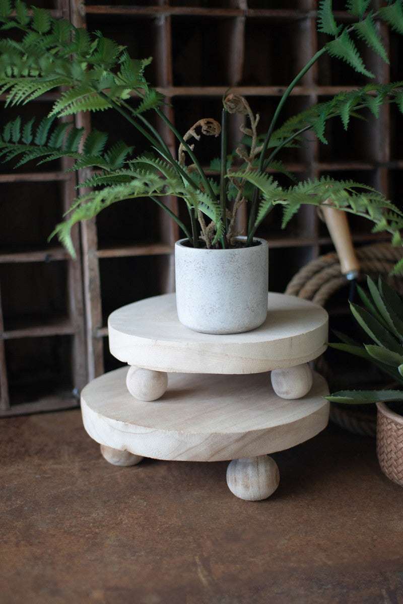 Round Wooden Risers With Ball Feet (Min 2) Set Of 2 By Kalalou | Ornaments | Modishstore