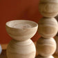 Set Of Two Hand Carved Wooden Stacked Ball Candle Holders (Min 2) By Kalalou